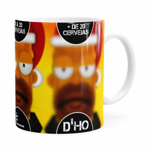 Caneca Natal Os Simpsons Homer Cervejas Branca