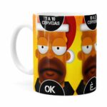 Caneca Natal Os Simpsons Homer Cervejas Branca