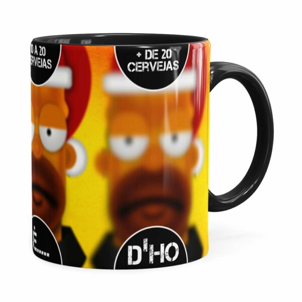 Caneca Natal Os Simpsons Homer Cervejas Preta