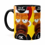 Caneca Natal Os Simpsons Homer Cervejas Preta