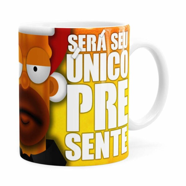 Caneca Natal Os Simpsons Homer Será Seu Único Presente Branca
