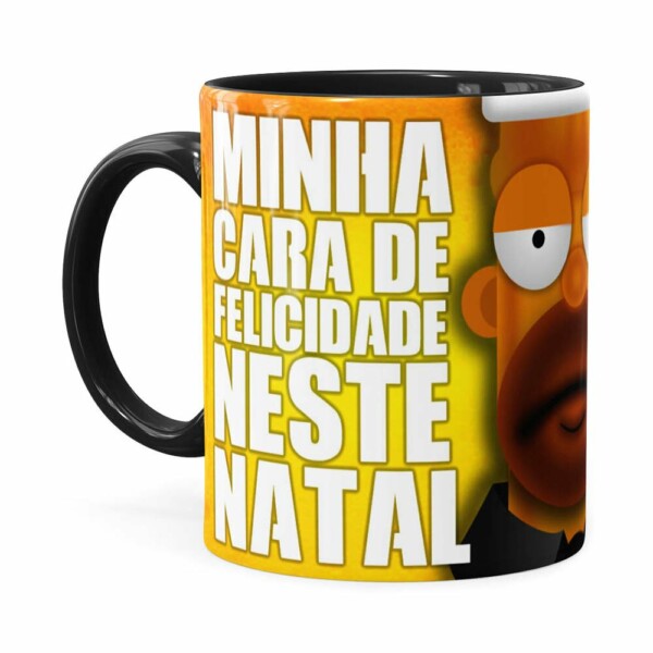 Caneca Natal Os Simpsons Homer Será Seu Único Presente Preta
