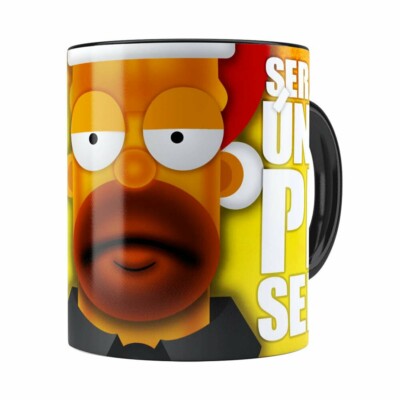 Caneca Natal Os Simpsons Homer Será Seu Único Presente Preta