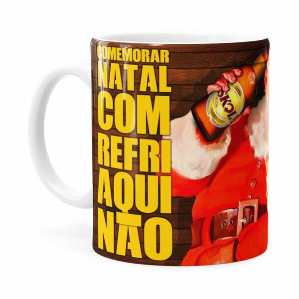 Caneca Natal Skol Com Refri Aqui Não V01 Branca