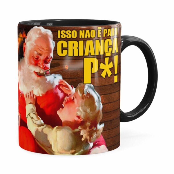 Caneca Natal Skol Com Refri Aqui Não V01 Preta