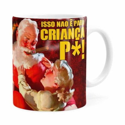 Caneca Natal Skol Com Refri Aqui Não V02 Branca