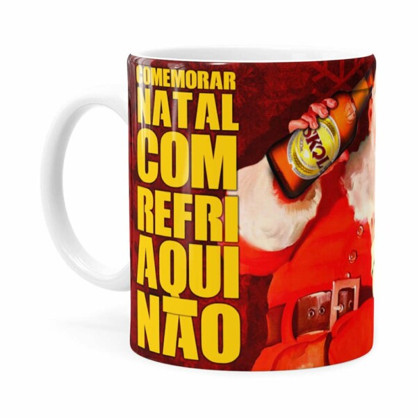 Caneca Natal Skol Com Refri Aqui Não V02 Branca