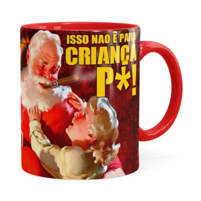 Caneca Natal Skol Com Refri Aqui Não V02 Vermelha