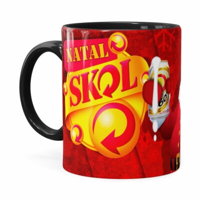 Caneca Natal Skol V02 Preta