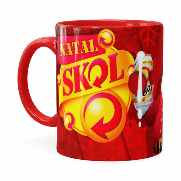 Caneca Natal Skol V02 Vermelha