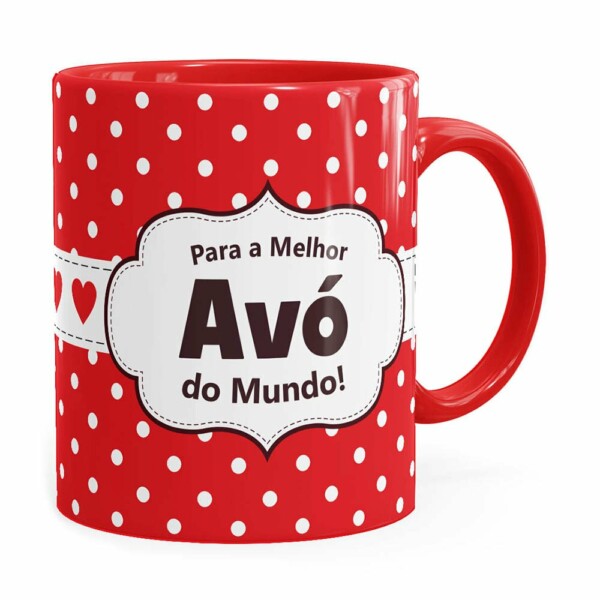 Caneca Para A Melhor Avó Do Mundo Vermelha