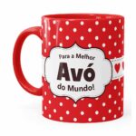 Caneca Para A Melhor Avó Do Mundo Vermelha