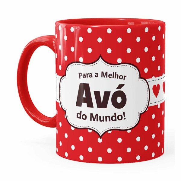 Caneca Para A Melhor Avó Do Mundo Vermelha