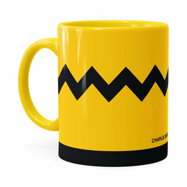 Caneca Peanuts Charlie Brown Minimalista Amarela