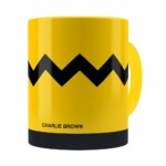 Caneca Peanuts Charlie Brown Minimalista Amarela