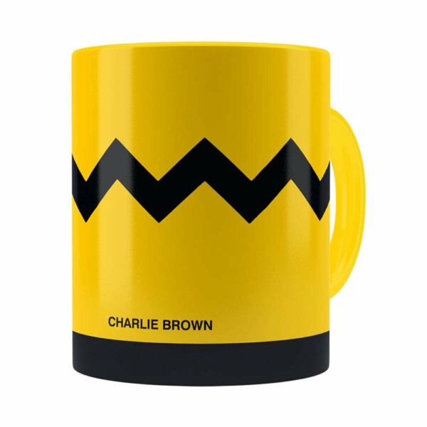 Caneca Peanuts Charlie Brown Minimalista Amarela