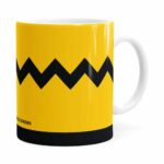 Caneca Peanuts Charlie Brown Minimalista Branca