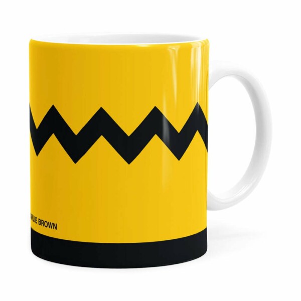 Caneca Peanuts Charlie Brown Minimalista Branca