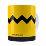 Caneca Peanuts Charlie Brown Minimalista Branca