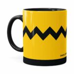 Caneca Peanuts Charlie Brown Minimalista Preta