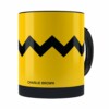 Caneca Peanuts Charlie Brown Minimalista Preta