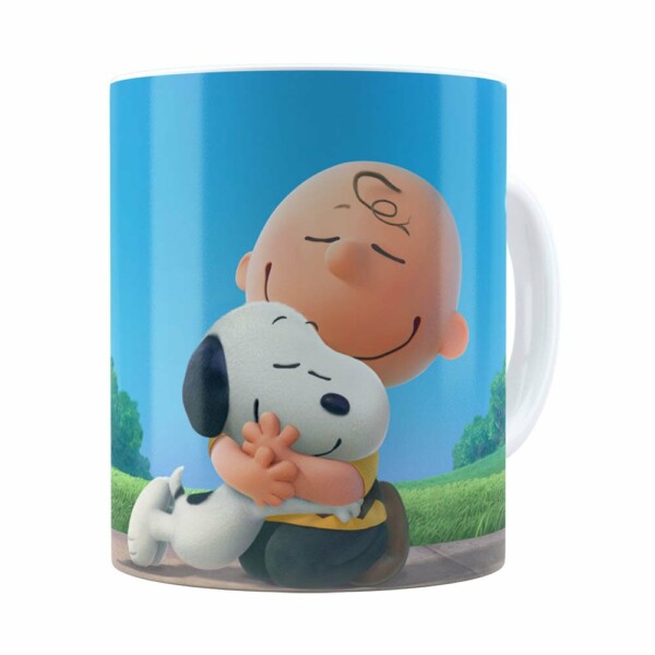 Caneca Peanuts Snoopy E Charlie Brown Branca