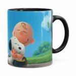 Caneca Peanuts Snoopy E Charlie Brown Preta