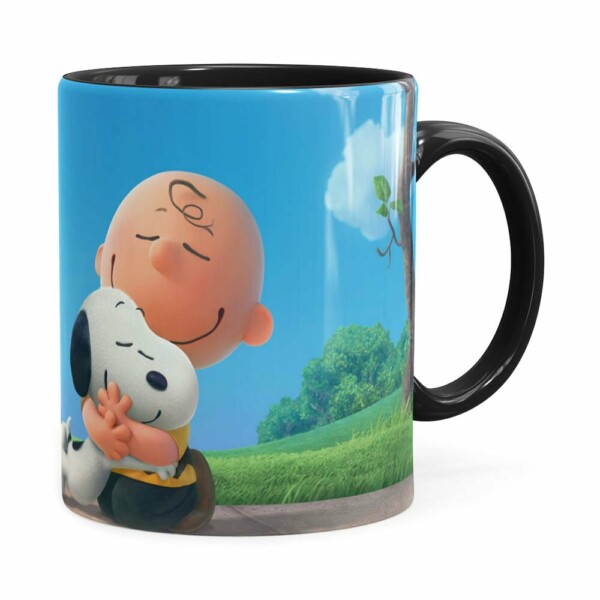 Caneca Peanuts Snoopy E Charlie Brown Preta