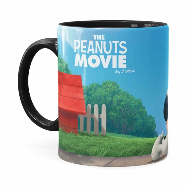 Caneca Peanuts Snoopy E Charlie Brown Preta