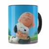 Caneca Peanuts Snoopy E Charlie Brown Preta