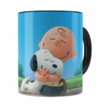 Caneca Peanuts Snoopy E Charlie Brown Preta