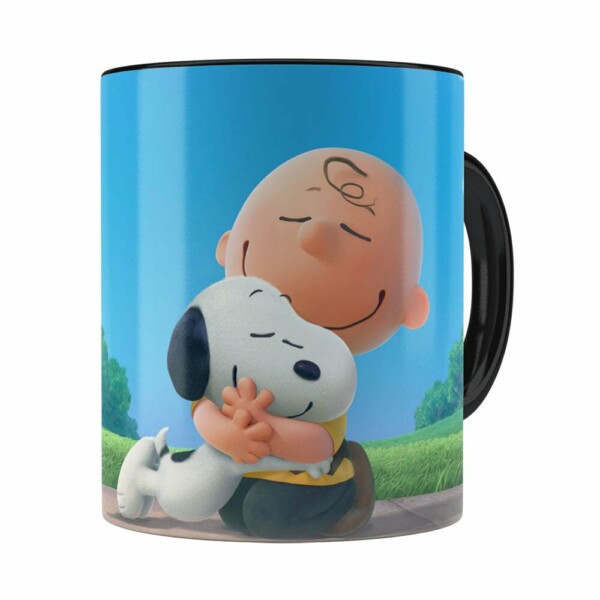 Caneca Peanuts Snoopy E Charlie Brown Preta