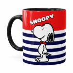 Caneca Peanuts Snoopy V01 Preta