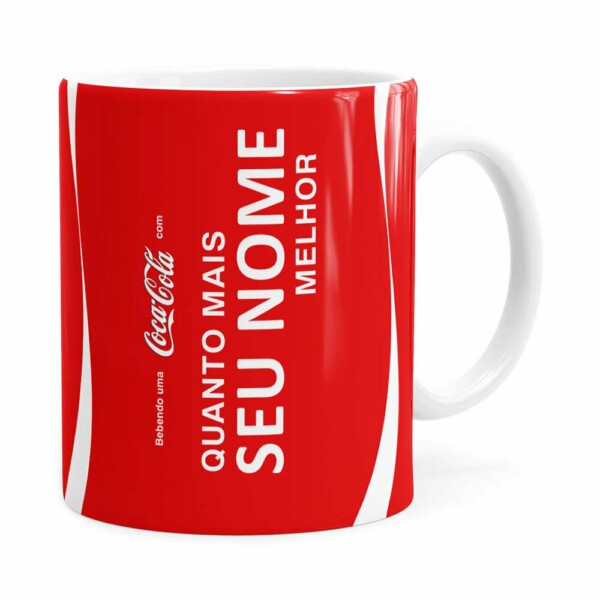 Caneca Personalizada Coca-cola Quanto Mais Branca