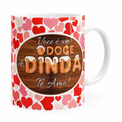 Caneca Personalizada Doce De Dinda Com Nome Branca
