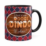 Caneca Personalizada Doce De Dindo Com Foto Preta