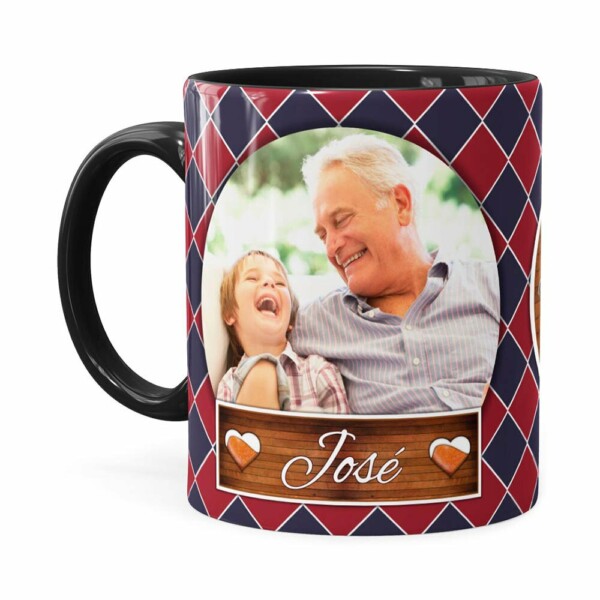 Caneca Personalizada Doce De Dindo Com Foto Preta