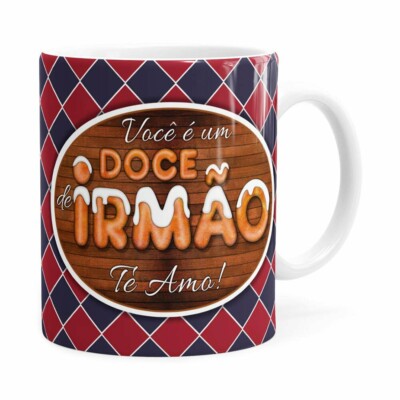 Caneca Personalizada Doce De Irmão Com Foto Branca