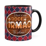 Caneca Personalizada Doce De Irmão Com Foto Preta