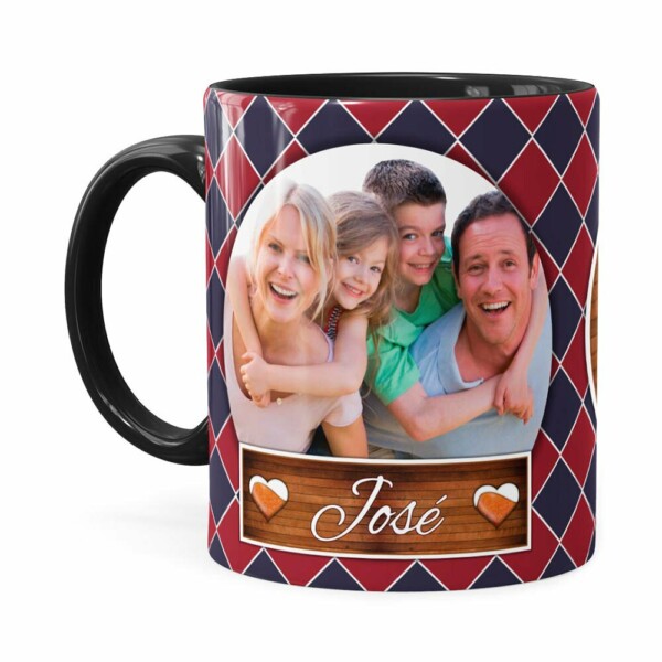 Caneca Personalizada Doce De Pai Com Foto Preta