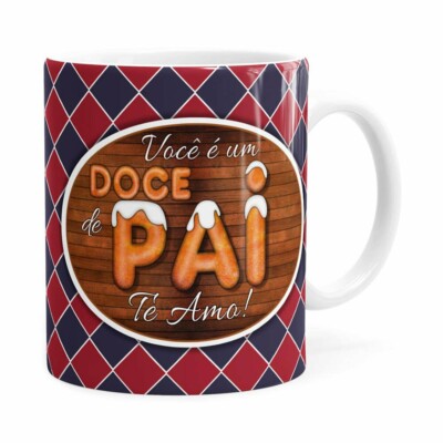 Caneca Personalizada Doce de Pai com Nome Branca