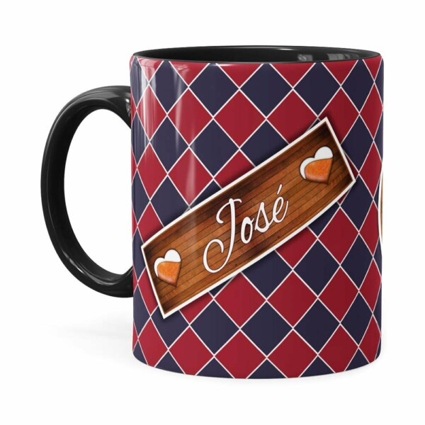 Caneca Personalizada Doce De Pai Com Nome Preta