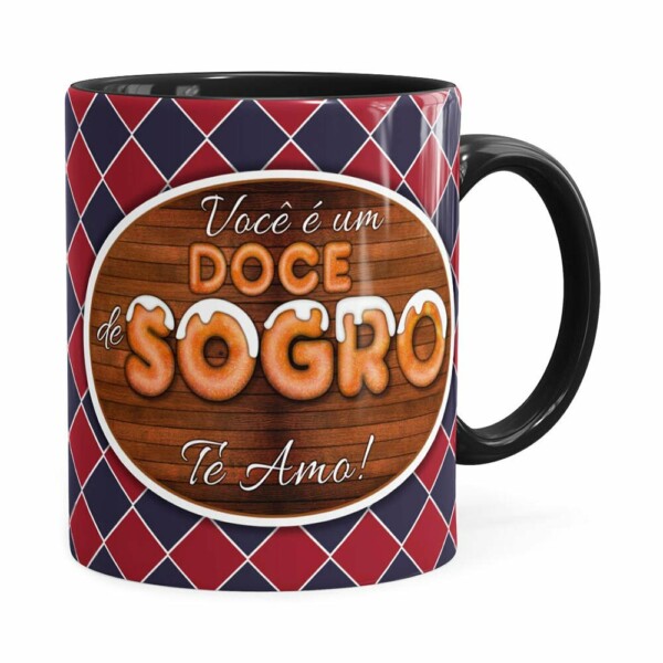 Caneca Personalizada Doce De Sogro Com Foto Preta