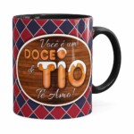 Caneca Personalizada Doce De Tio Com Foto Preta