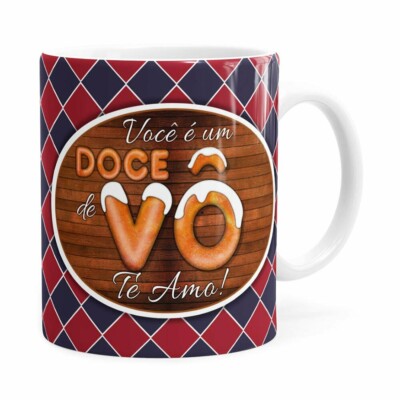 Caneca Personalizada Doce De Vô Com Foto Branca