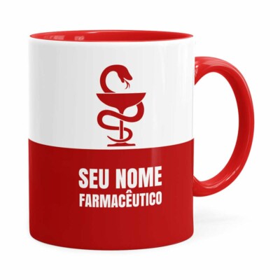 Caneca Personalizada Farmacêutico Vermelha