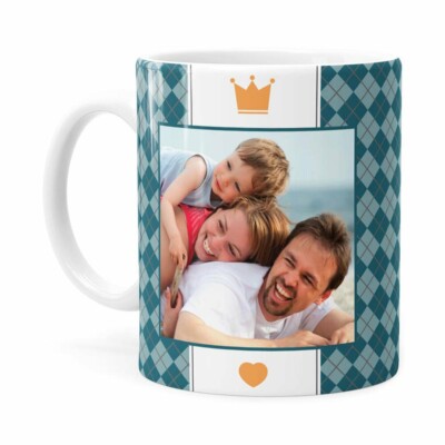 Caneca Personalizada Papai é Rei Com Foto Branca