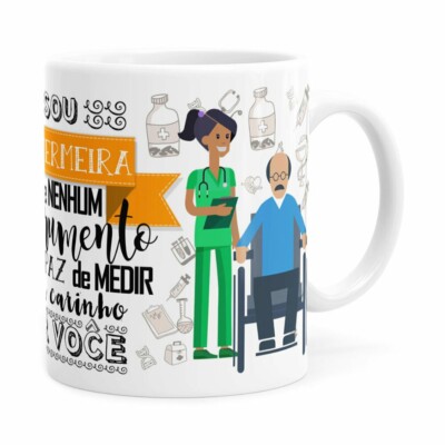 Caneca Personalizada Sou Enfermeira Com Nome Branca