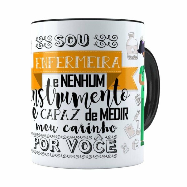 Caneca Personalizada Sou Enfermeira Com Nome Preta