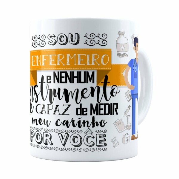 Caneca Personalizada Sou Enfermeiro Com Nome Branca